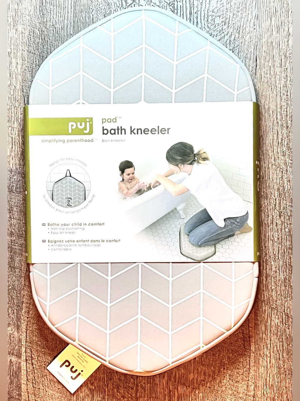 Puj Pad Bath Kneeler Cushioned Non-Slip Baby Bath Mat Gray NWT